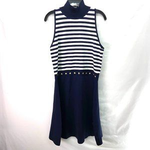 Michael Kors Women's Dress Striped Navy/White - Size XL